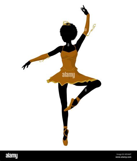 African american ballerina silhouette on a white background Stock Photo ...