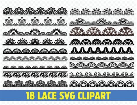 Lace svg Lace pattern svg Lace border svg Border svg Lace decor svg Floral lace svg Decorative ...