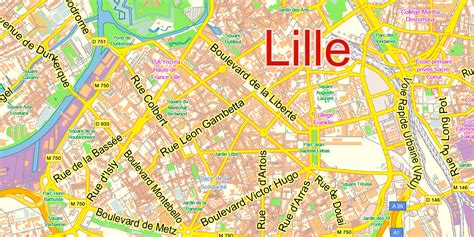 Lille France PDF Map Vector Exact City Plan Low Detailed Street Map ...