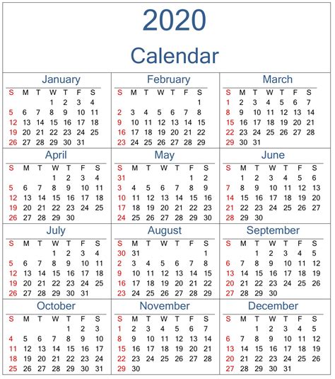 Year Calendar In Excel 2020 | Calendar Printables Free Templates