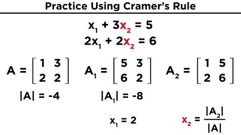 Solving Systems Using Cramer's Rule - YouTube