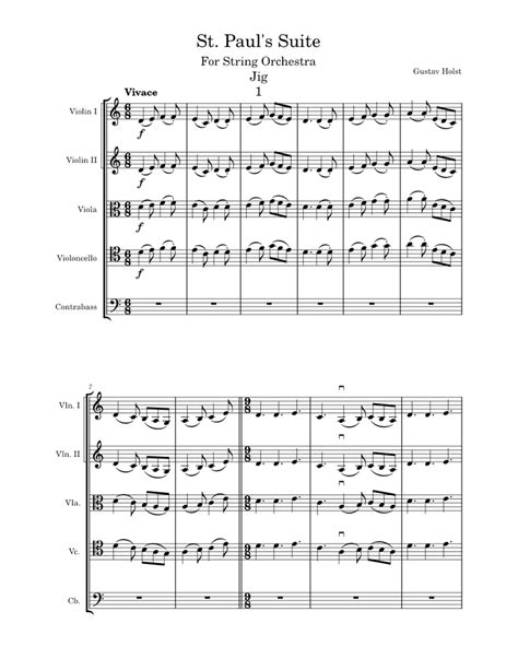 St. Paul's Suite Sheet music for Contrabass, Violin, Viola, Cello (String Ensemble) | Musescore.com