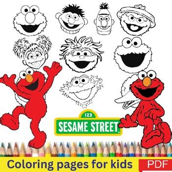 Elmo Sesame Street Coloring pages Collection:Activity for kids Girls, Boys