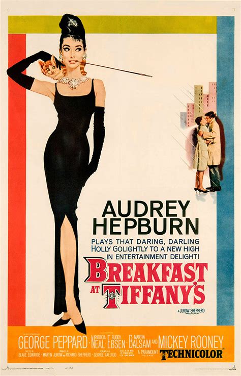 Breakfast at Tiffany's 1961 Original Movie Poster Audrey Hepburn Comedy