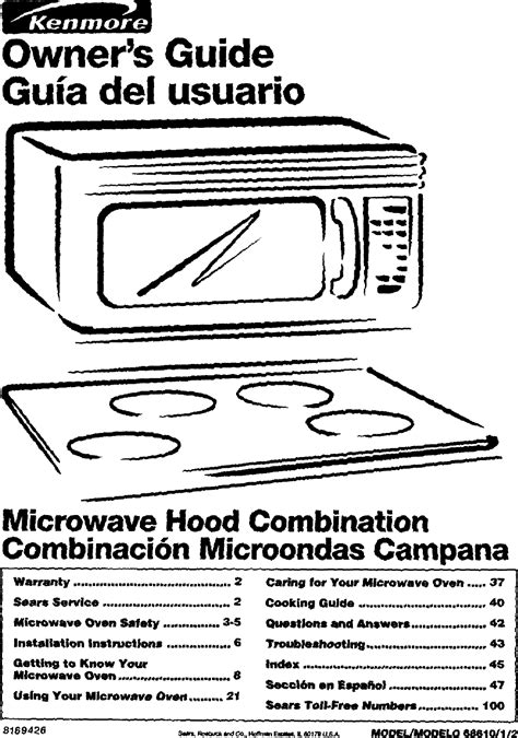 Kenmore 66568610890 User Manual Microwave/Hood Combo Manuals And Guides L0308309