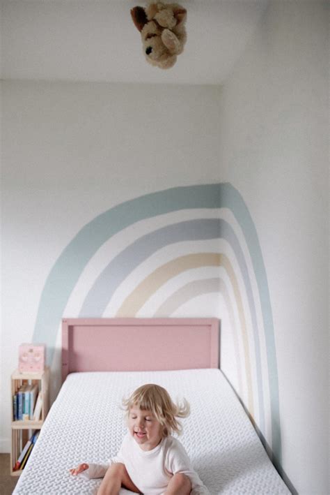 How to DIY a Rainbow Wall Mural in Kid's Bedroom