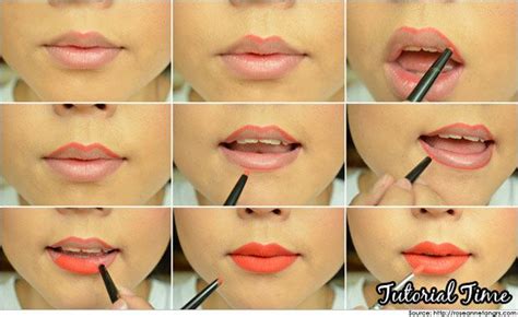 learn-apply-lip-liner | Lip liner, Lip liner tutorial, Orange lips