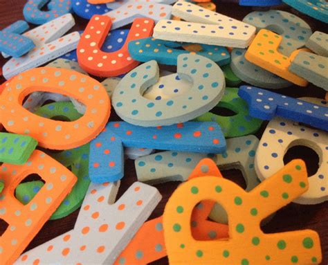 Alphabet magnetic letters Blue & Orange ABC wooden magnets