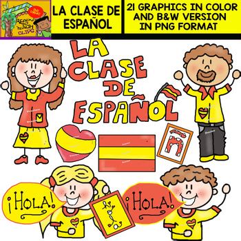 The Spanish Class - Cliparts set - 21 ItemS by Wiwi Store | TPT