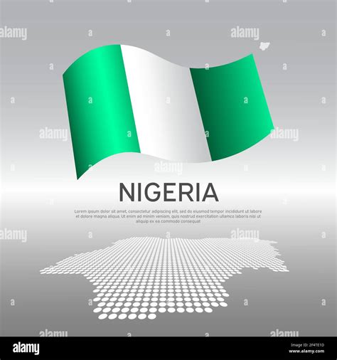 Nigeria flag, mosaic map on light background. Vector banner design, nigeria national poster ...