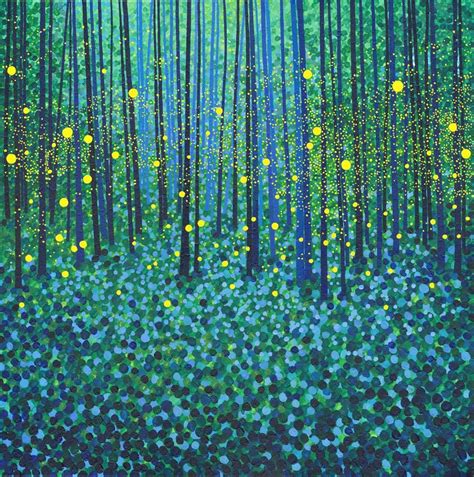 Forest Fireflies card | Firefly painting, Firefly art, Firefly