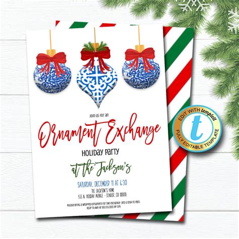 Ornament Exchange Party Invitation | TidyLady Printables