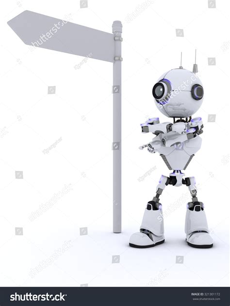 3d Render Robot Road Sign Stock Illustration 321301172 | Shutterstock