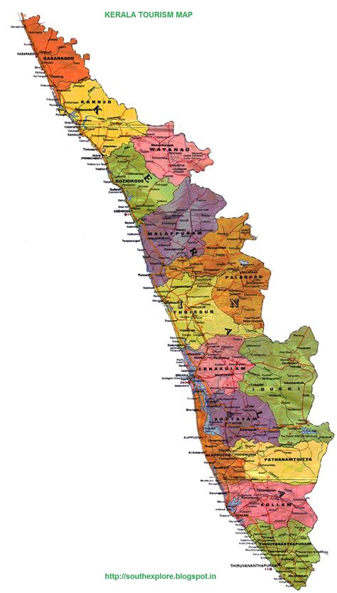 KERALA TOURISM MAP / TOURIST PLACES IN KERALA ~ SOUTH INDIA TOURISM