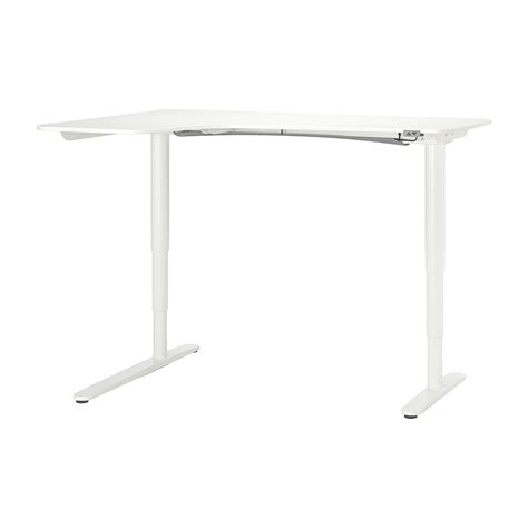 BEKANT corner desk left sit/stand, white, 160x110 cm - IKEA