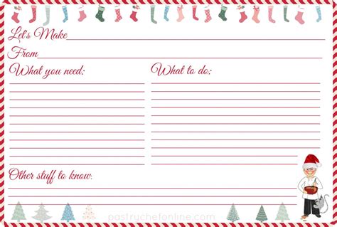 Free Christmas Recipe Template - PRINTABLE TEMPLATES