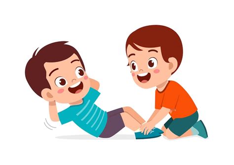 Premium Vector | Little kid do exercise named sit up