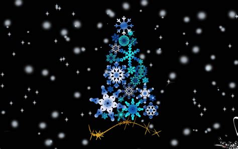 Snowflakes Christmas Tree 2 HD wallpaper download