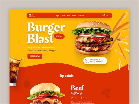 Big Burger — Burger and Food Delivery Restaurant by Habibullah Nahid on Dribbble