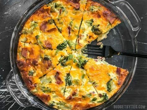 Easy Crustless Quiche (Broccoli Cheddar and Bacon!) - Budget Bytes