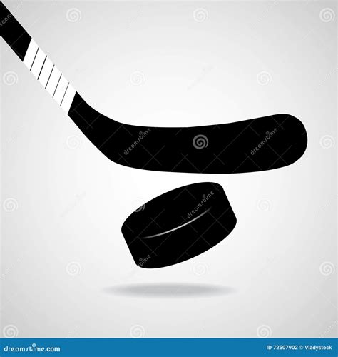 Hockey stick and puck stock vector. Illustration of leisure - 72507902