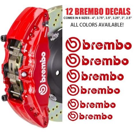 12 Brembo Brake Caliper High Temp Decal Vinyl Sticker Automotive 6 Sizes, Brake Caliper Decals ...