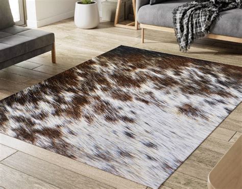 Faux Cowhide Rug Cowhide Print Area Rug Cow Hide Accent - Etsy