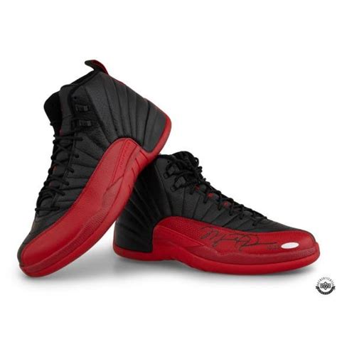 Michael Jordan Autographed Nike Air Jordan 12 Retro Flu Game Shoes