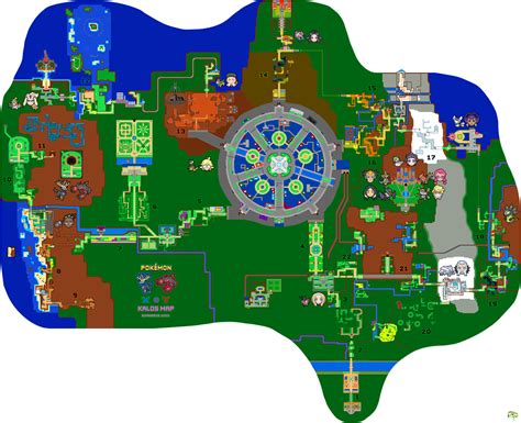 Pokemon Kalos Region Map by Euanverse on DeviantArt