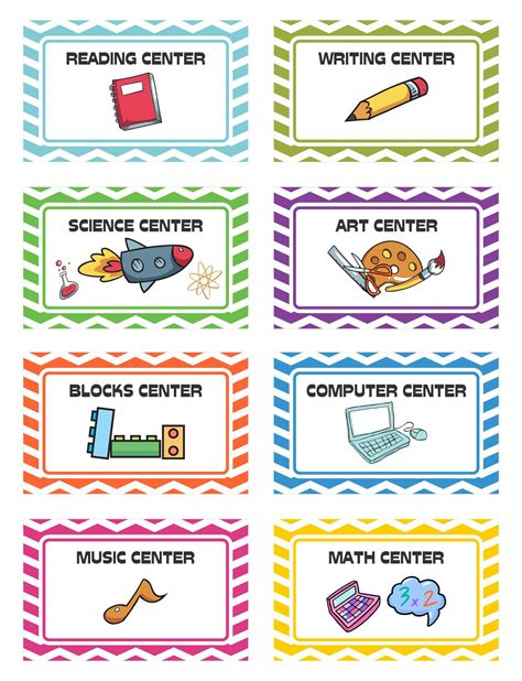 10 Best Printable Preschool Center Labels | Preschool center labels ...