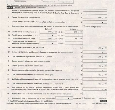 Quickbooks payroll service form 941 - snoyard