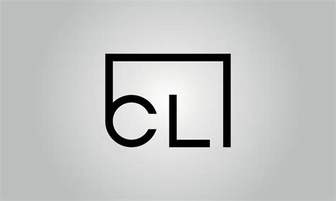 Letter CL logo design. CL logo with square shape in black colors vector ...