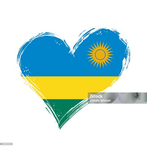 Rwandan Flag Heartshaped Grunge Background Vector Illustration Stock ...