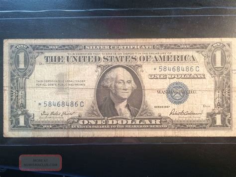 1957 One Dollar Bill Silver Certificate Blue Seal - Bank2home.com