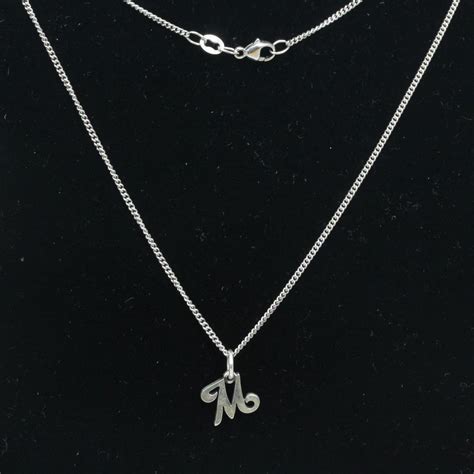 Sterling Silver 4.2g Necklace With Letter 'M' Pendant | Property Room