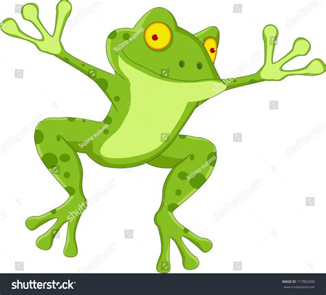 Funny Frog Cartoon Stock Vector Illustration 117862900 : Shutterstock