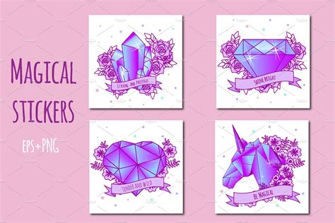 Magical stickers and prints | Animal Illustrations ~ Creative Market