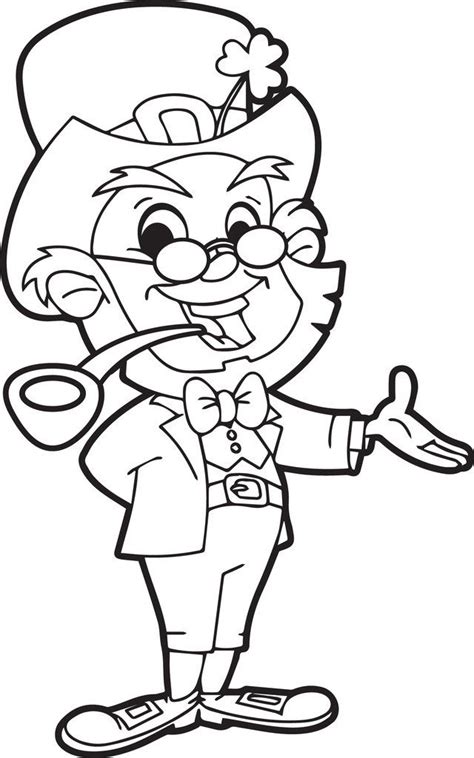 Leprechaun Coloring Page #2 | Cartoon coloring pages, Saint patricks day art, Coloring pages