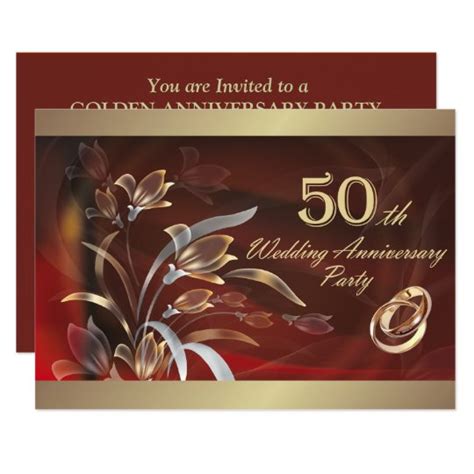 50th Wedding Anniversary Party Invitations | Zazzle.com