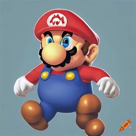 Obese mario from the game super mario 64 drawing on Craiyon