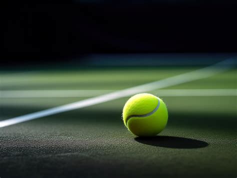 Premium AI Image | a closeup of a tennis ball on a tennis court close