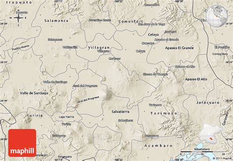 Shaded Relief Map of Cortazar