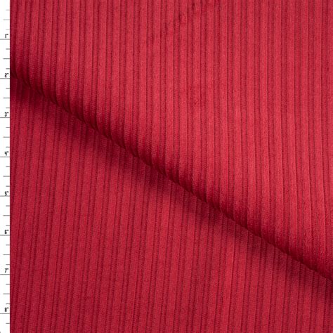 Cali Fabrics Red Heavyweight Wide Wale Corduroy Fabric by the Yard