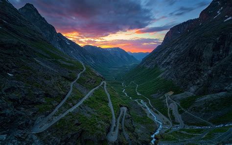 Download Mountain Landscape Road Nature Valley HD Wallpaper