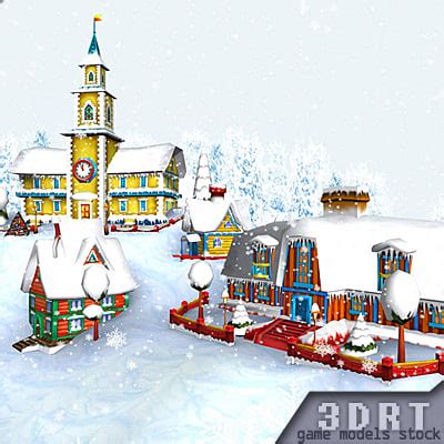 3d 0 christmas village model