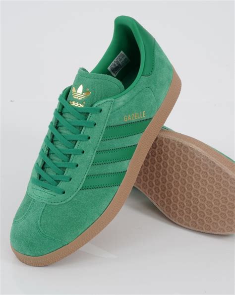 Adidas Gazelle Trainers Green/Gum - 80s Casual Classics