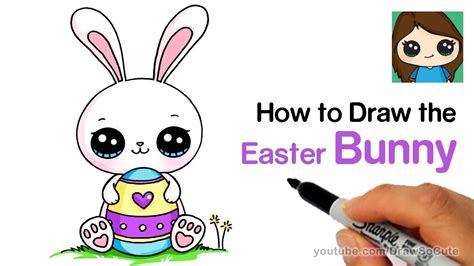 How To Draw A Cute Easter Bunny Easy Youtube 2021 Yearly Calendar Template 2021 Calendar Png