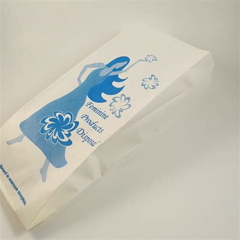 Wave Sanitary Napkin Bag, 9" L x 4" W x 2" H | Sanitary Napkin Bags | Disposable Paper Bags ...