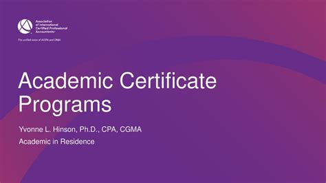 Academic Certificate Programs - ppt download