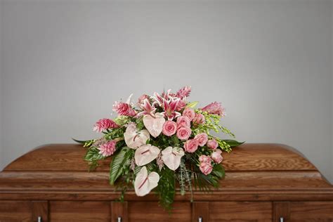 Exotic pink casket - Ramsgate Floral Designs